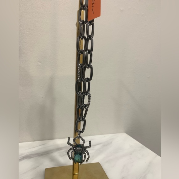 BETSEY JOHNSON Statement Emerald Spider 🕷️Necklace NEW tags & Box - Picture 4 of 6